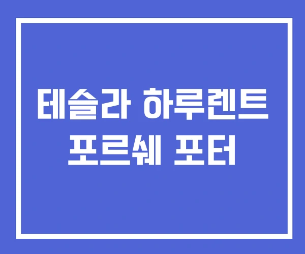 테슬라 하루렌트 포르쉐 포터 테슬라 하루렌트 포르쉐 포터