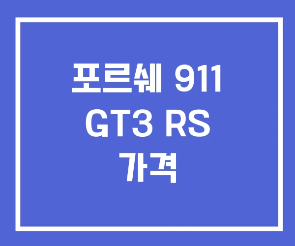포르쉐 911 GT3 RS 가격