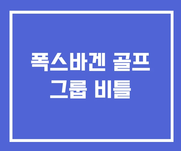 폭스바겐 골프 그룹 비틀
