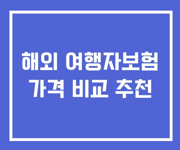 해외 여행자보험 가격 비교 추천 해외 여행자보험 가격 비교 추천