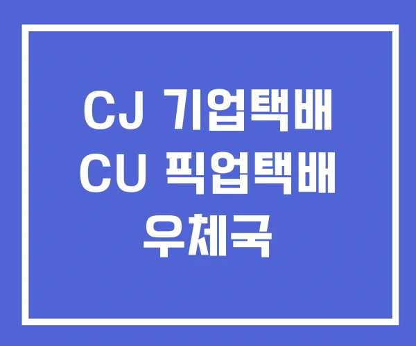 CJ 기업택배 CU 픽업택배 우체국