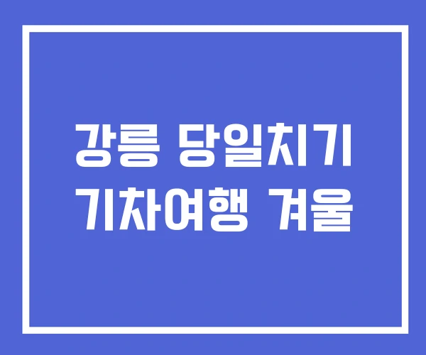 강릉 당일치기 기차여행 겨울