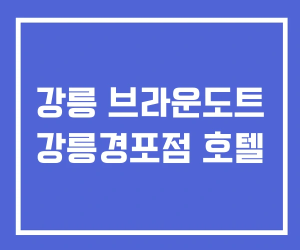 강릉 브라운도트 강릉경포점 호텔