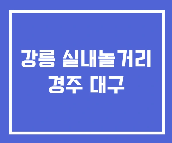 강릉 실내놀거리 경주 대구 강릉 실내놀거리 경주 대구