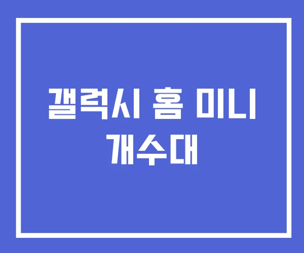 갤럭시 홈 미니 개수대 갤럭시 홈 미니 개수대