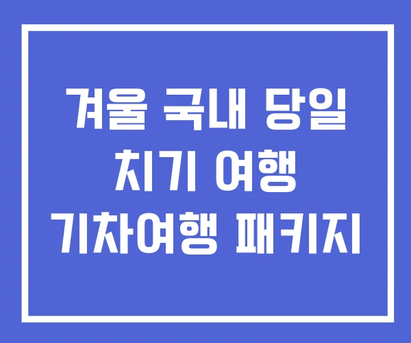 겨울 국내 당일 치기 여행 기차여행 패키지