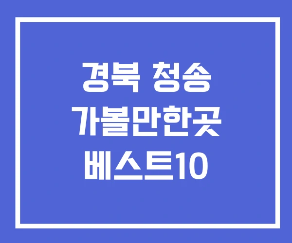 경북 청송 가볼만한곳 베스트10