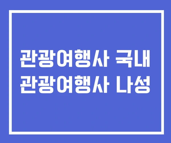 관광여행사 국내 관광여행사 나성