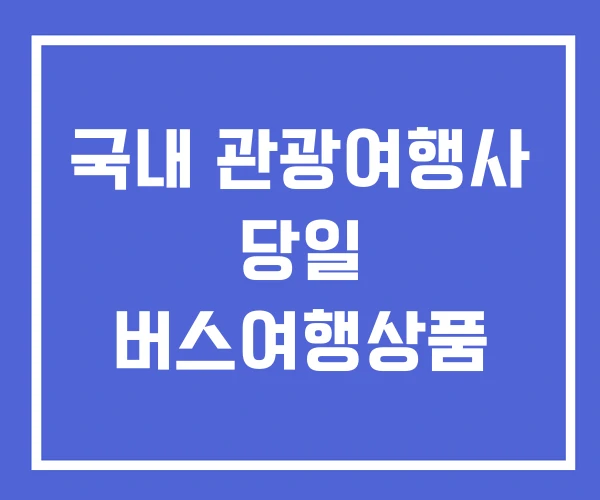 국내 관광여행사 당일 버스여행상품