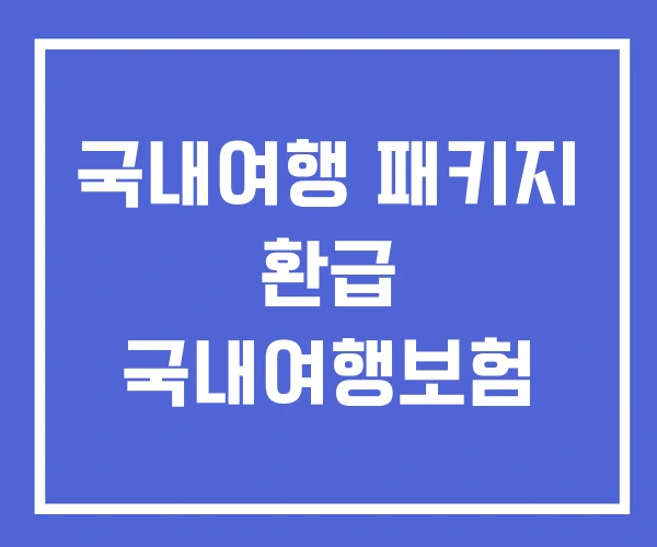 국내여행 패키지 환급 국내여행보험