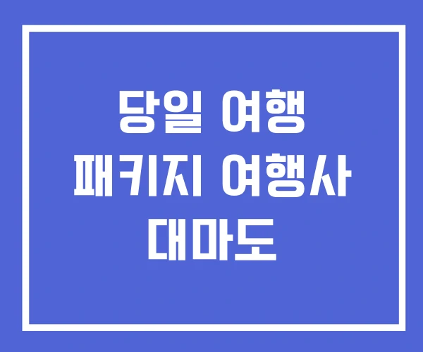 당일 여행 패키지 여행사 대마도