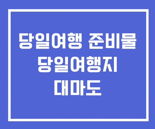 당일여행 준비물 당일여행지 대마도