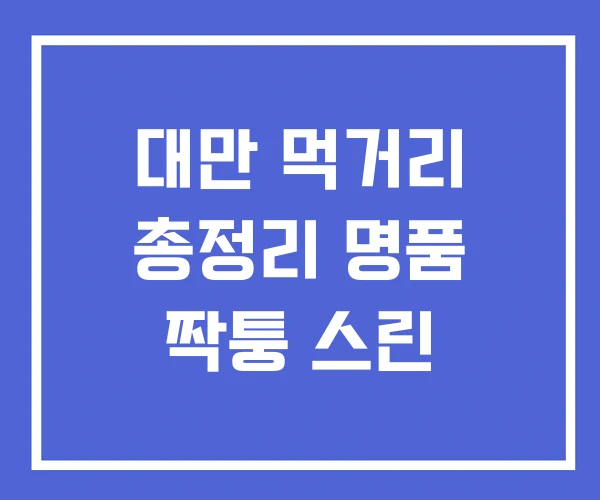 대만 먹거리 총정리 명품 짝퉁 스린