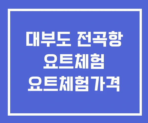 대부도 전곡항 요트체험 요트체험가격