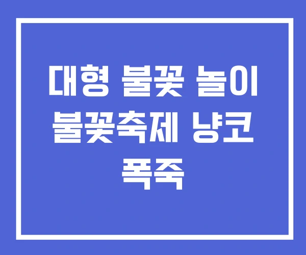 대형 불꽃 놀이 불꽃축제 냥코 폭죽