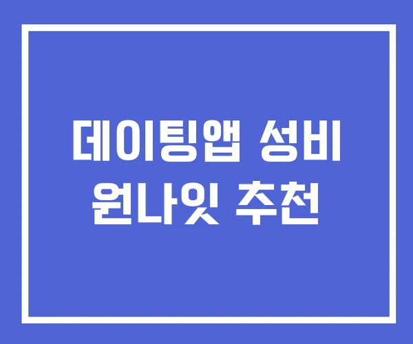 데이팅앱 성비 원나잇 추천
