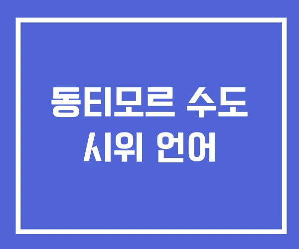 동티모르 수도 시위 언어