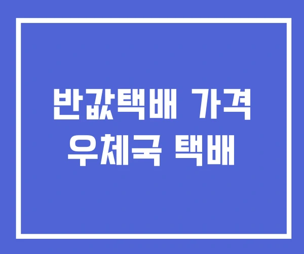 반값택배 가격 우체국 택배