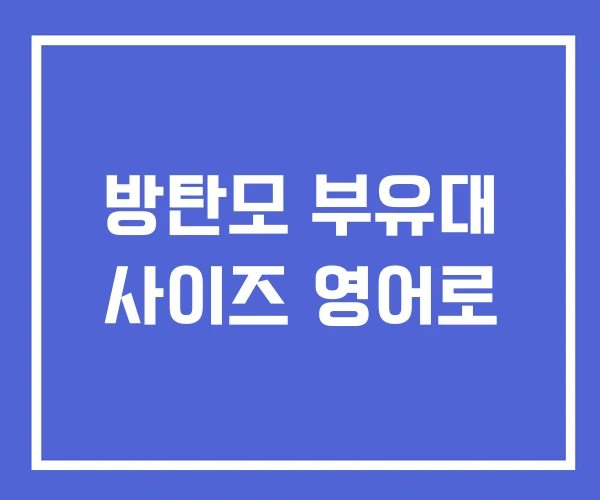 방탄모 부유대 사이즈 영어로