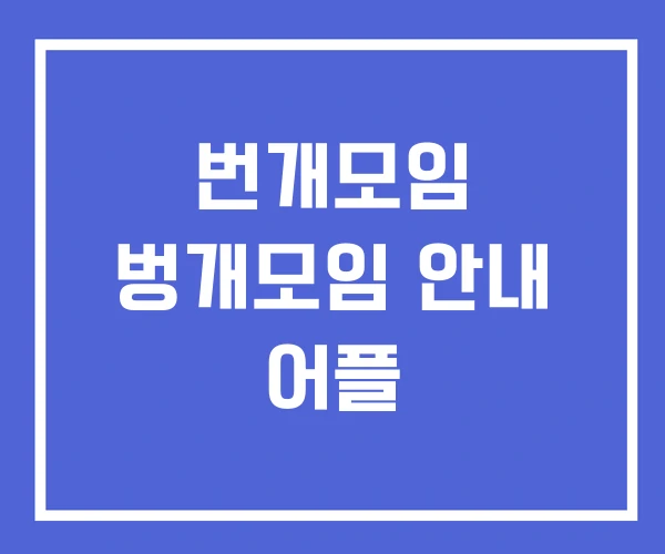 번개모임 벙개모임 안내 어플