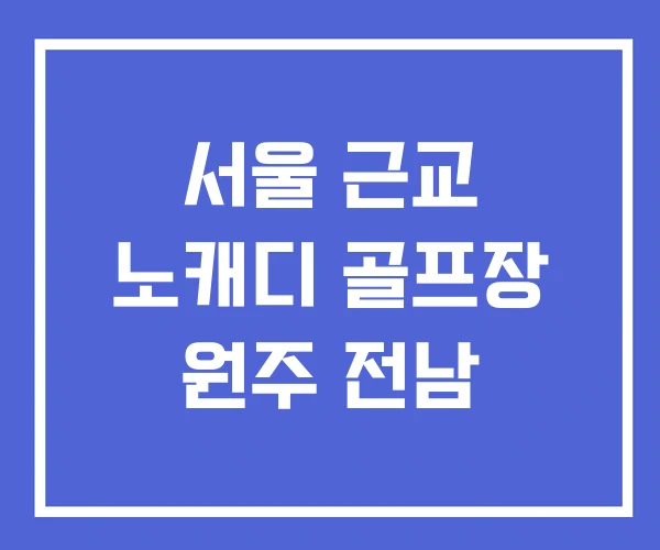 서울 근교 노캐디 골프장 원주 전남