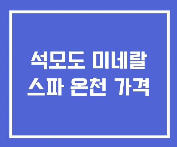 석모도 미네랄 스파 온천 가격