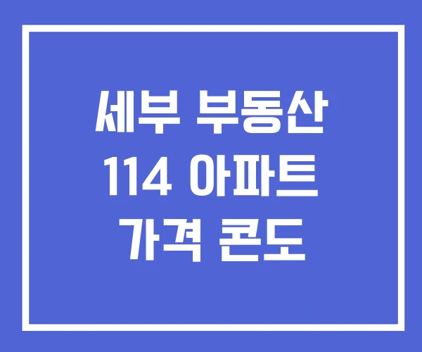 세부 부동산 114 아파트 가격 콘도 세부 부동산 114 아파트 가격 콘도
