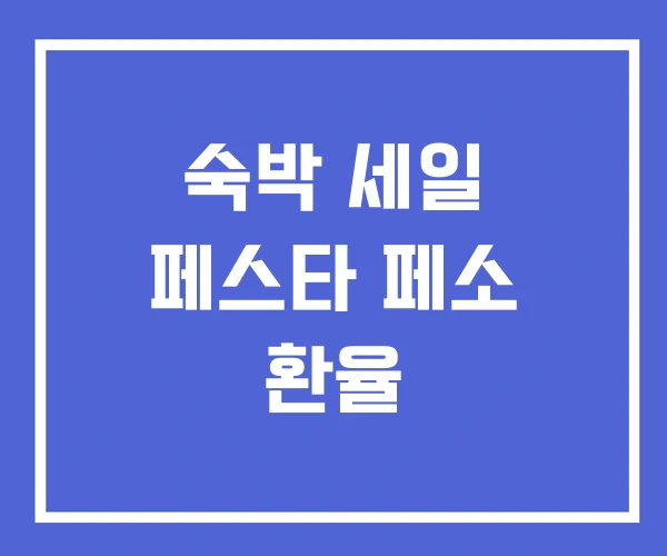 숙박 세일 페스타 페소 환율