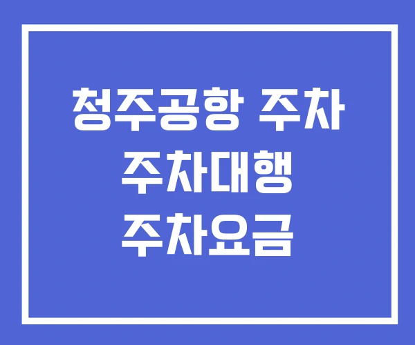 청주공항 주차 주차대행 주차요금 청주공항 주차 주차대행 주차요금