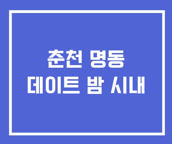 춘천 명동 데이트 밤 시내