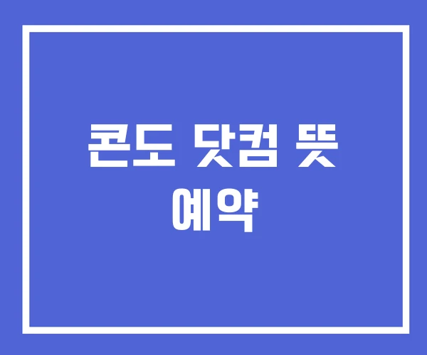 콘도 닷컴 뜻 예약