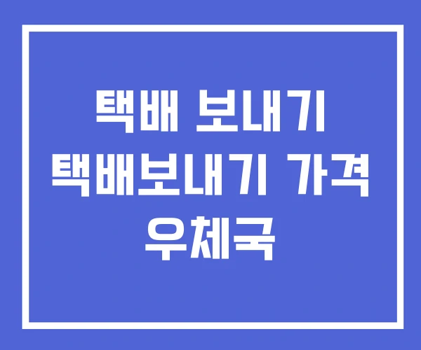 택배 보내기 택배보내기 가격 우체국