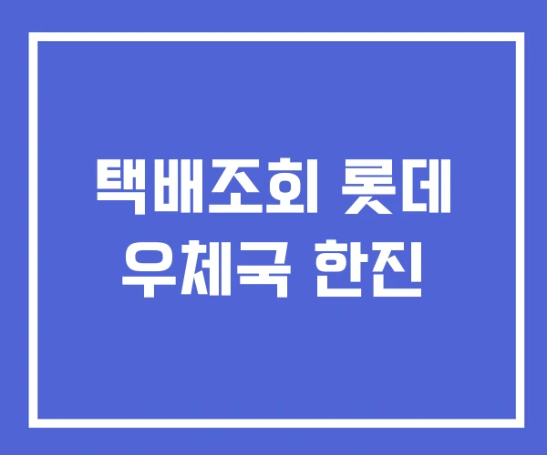 택배조회 롯데 우체국 한진 택배조회 롯데 우체국 한진