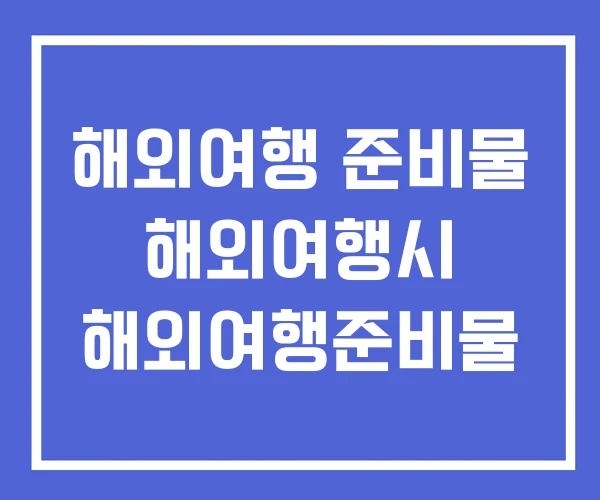 해외여행 준비물 해외여행시 해외여행준비물 해외여행 준비물 해외여행시 해외여행준비물
