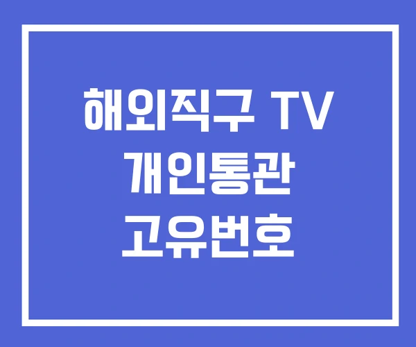 해외직구 TV 개인통관 고유번호 해외직구 TV 개인통관 고유번호