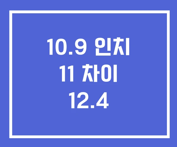 10.9 인치 11 차이 12.4 10.9 인치 11 차이 12.4