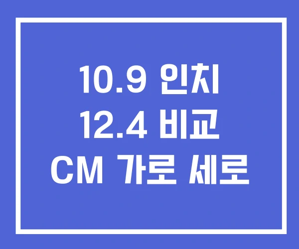 10.9 인치 12.4 비교 CM 가로 세로 10.9 인치 12.4 비교 CM 가로 세로