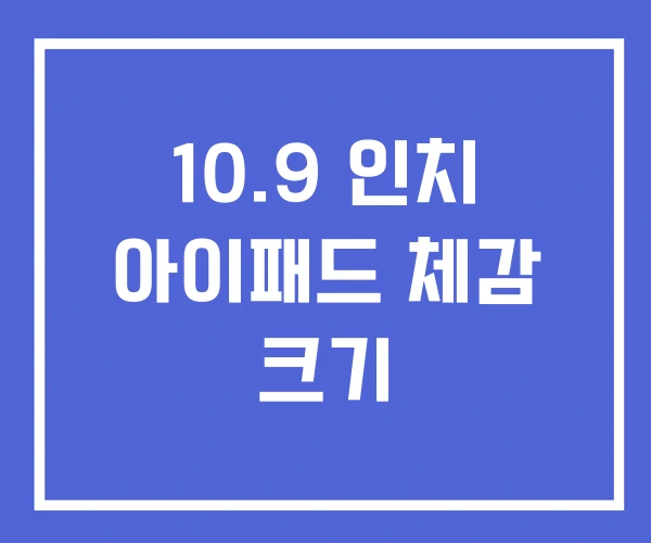 10.9 인치 아이패드 체감 크기