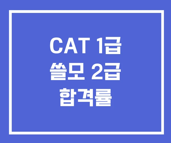 CAT 1급 쓸모 2급 합격률 CAT 1급 쓸모 2급 합격률
