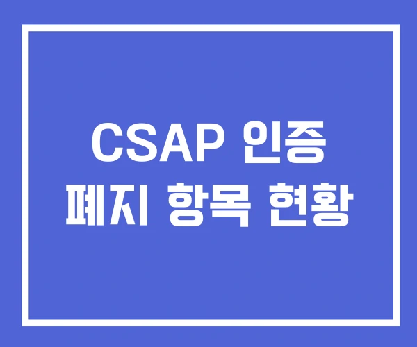 CSAP 인증 폐지 항목 현황 CSAP 인증 폐지 항목 현황
