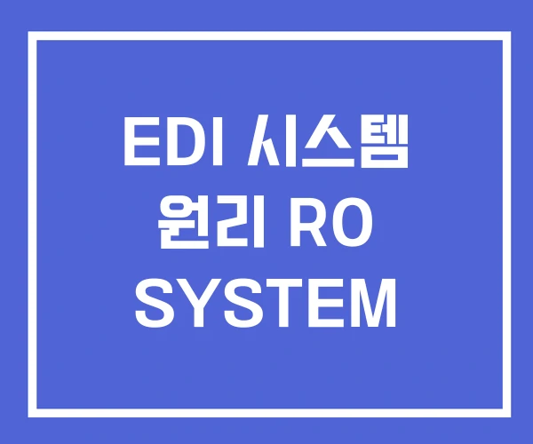 EDI 시스템 원리 RO SYSTEM EDI 시스템 원리 RO SYSTEM