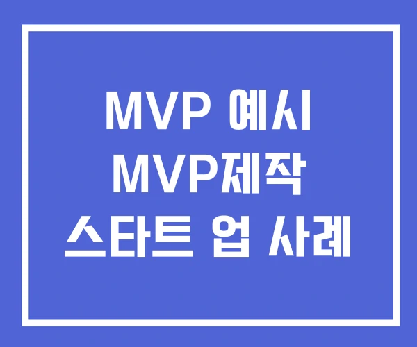 MVP 예시 MVP제작 스타트 업 사례 MVP 예시 MVP제작 스타트 업 사례