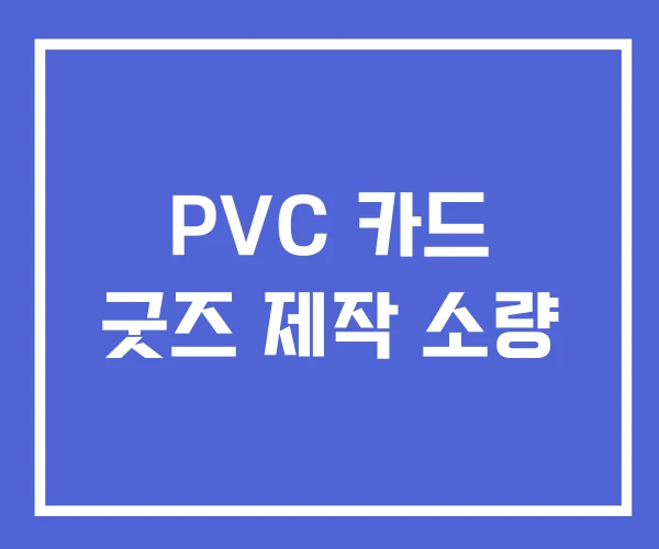PVC 카드 굿즈 제작 소량 PVC 카드 굿즈 제작 소량