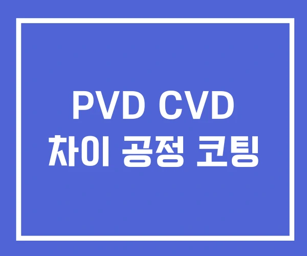 PVD CVD 차이 공정 코팅 PVD CVD 차이 공정 코팅