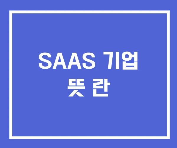 SAAS 기업 뜻 란 SAAS 기업 뜻 란