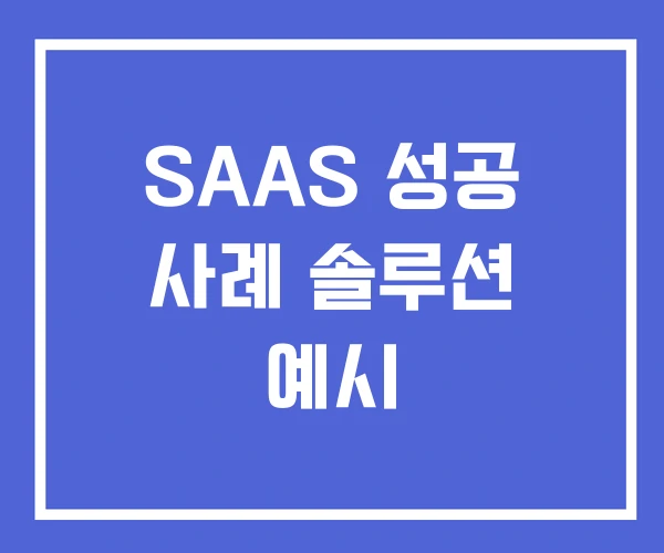 SAAS 성공 사례 솔루션 예시 SAAS 성공 사례 솔루션 예시