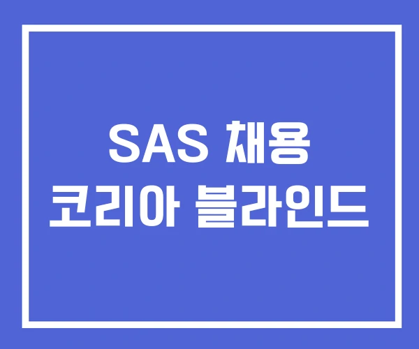 SAS 채용 코리아 블라인드