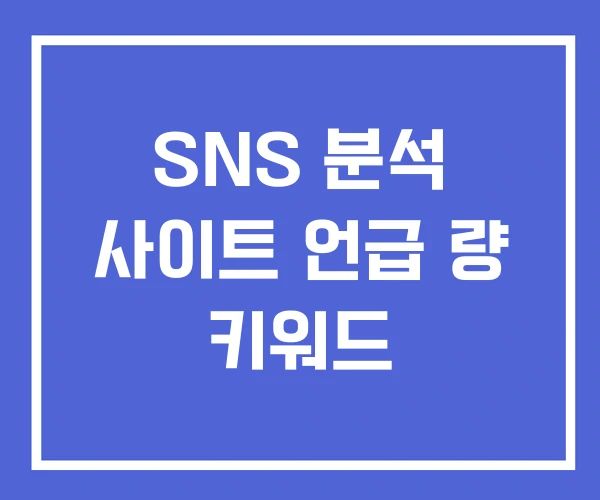 SNS 분석 사이트 언급 량 키워드 SNS 분석 사이트 언급 량 키워드