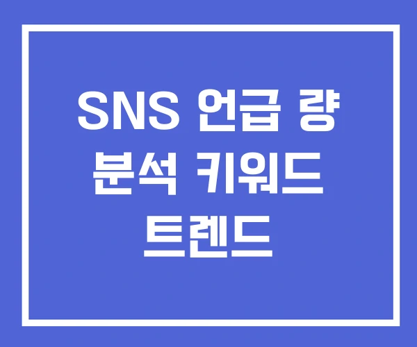 SNS 언급 량 분석 키워드 트렌드 SNS 언급 량 분석 키워드 트렌드