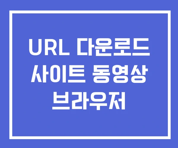 URL 다운로드 사이트 동영상 브라우저